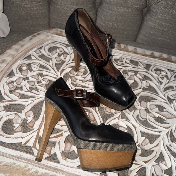 Marni MaryJane Peep Toe Heels Shoes Women’s 8 - Picture 5 of 9